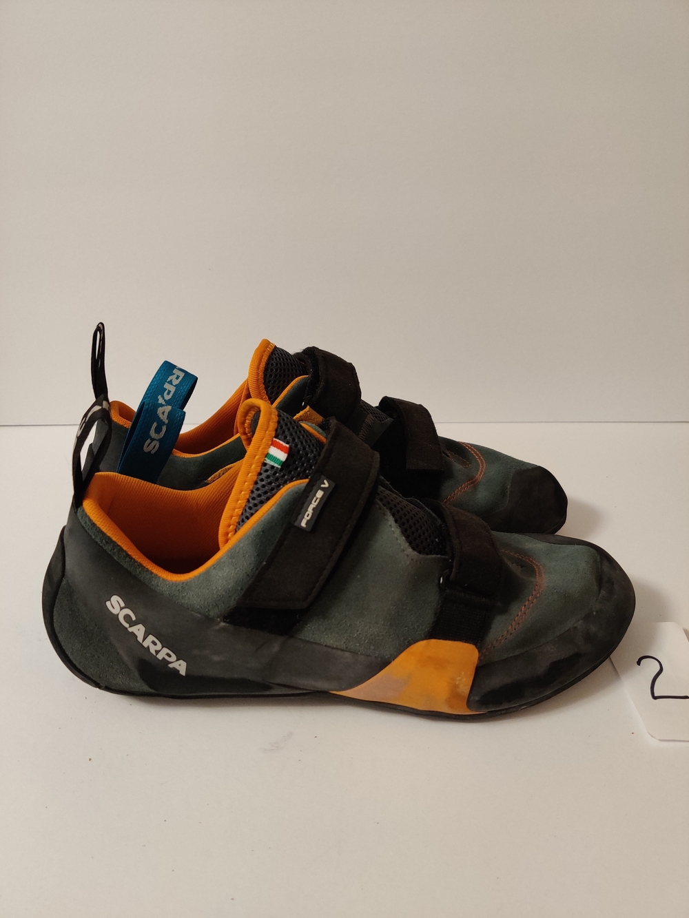 Scarpa Green and Orange Climbing Sneakers with Velcro Straps 12